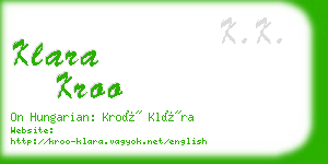 klara kroo business card